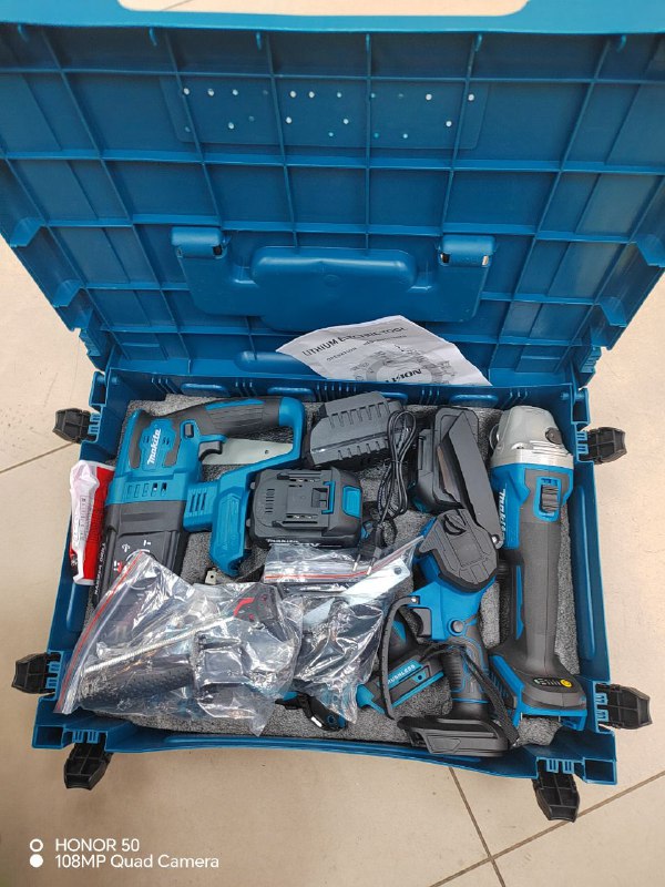 Набор инструментов Makita 5x1 Перфоратор, шуруповерт, гайковерт, болгарка, сучкорез