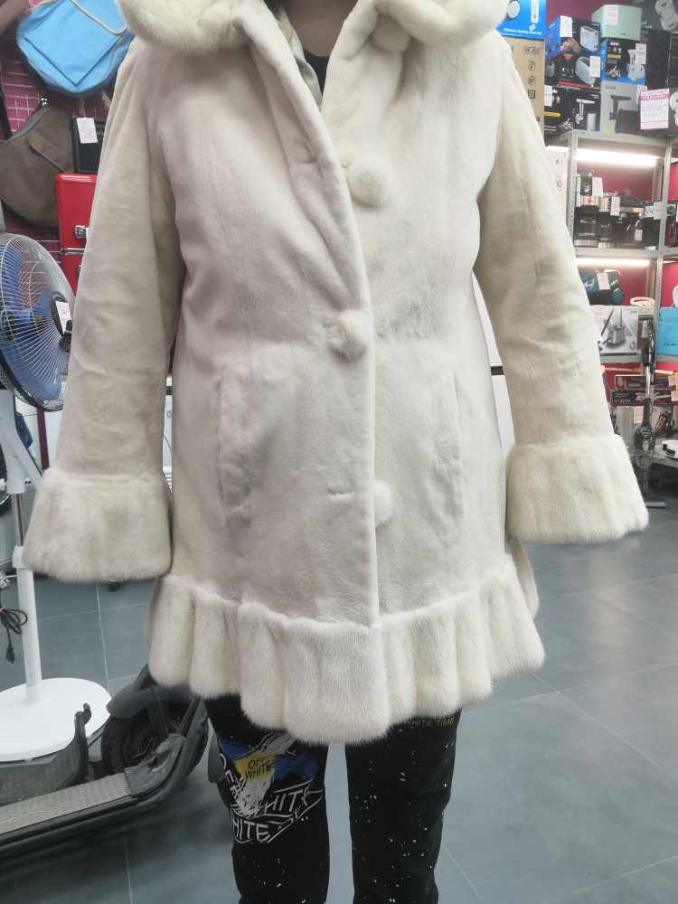 Шуба норка бежевая