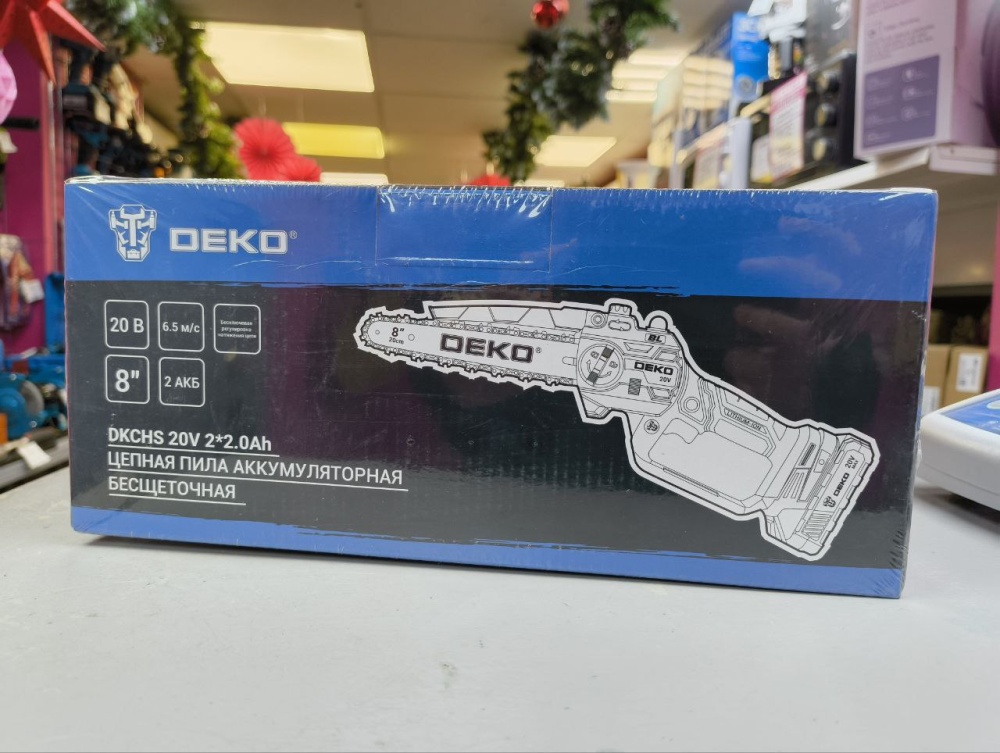 Цепная электропила Deko DKCHS20V 2акб