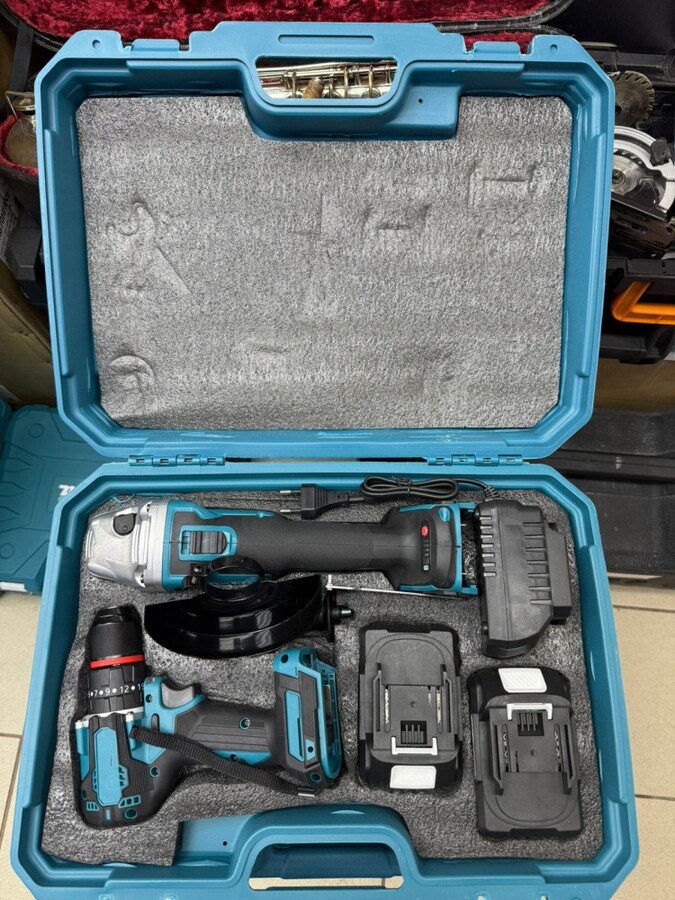 Набор инструментов АКБ Makita УШМ + Шуруповерт