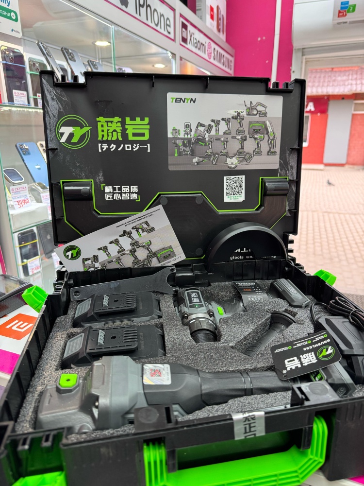 Набор TENYN УШМ + Шуруповерт 21 V 2 АКБ