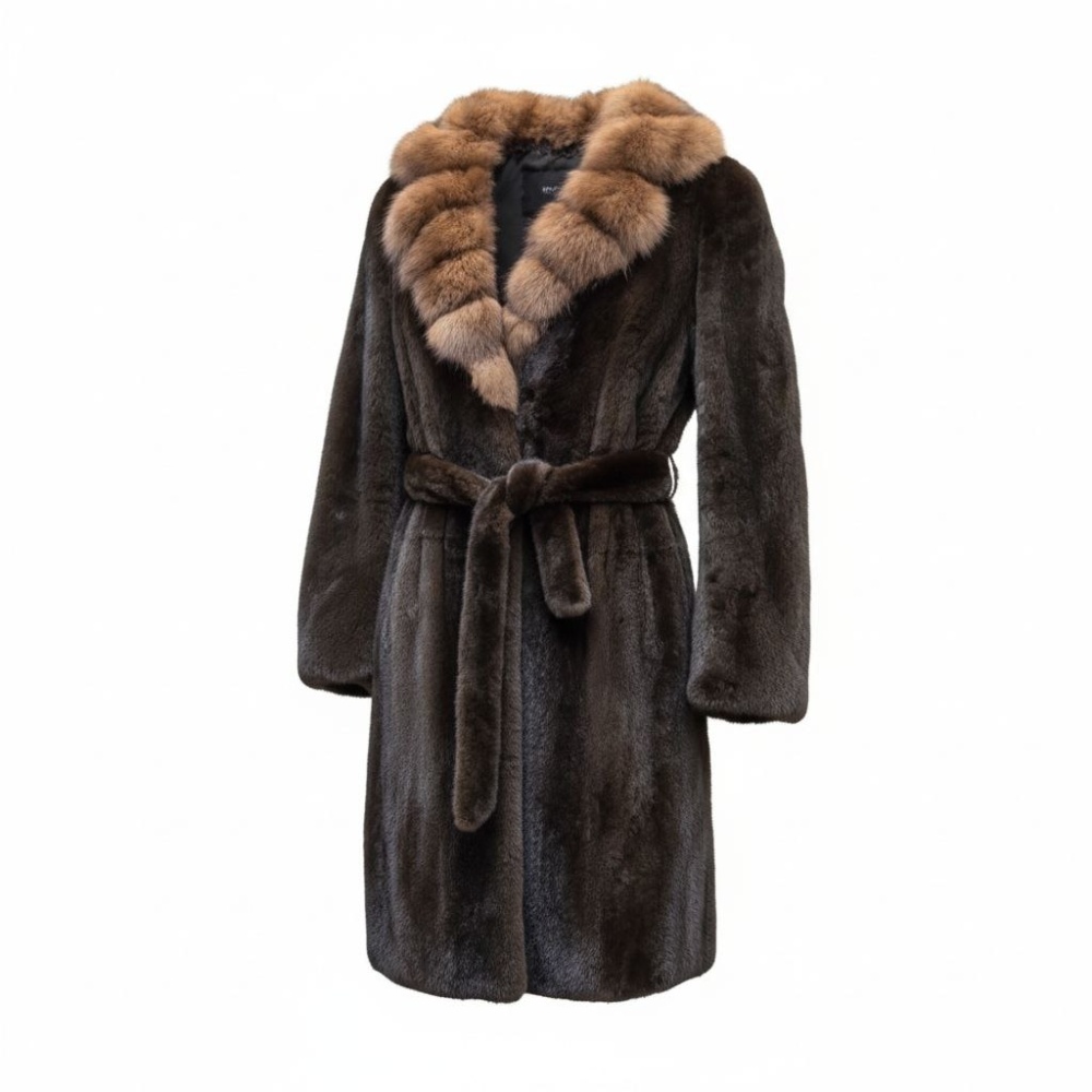 Шуба Норковая с соболиным воротом 44-48